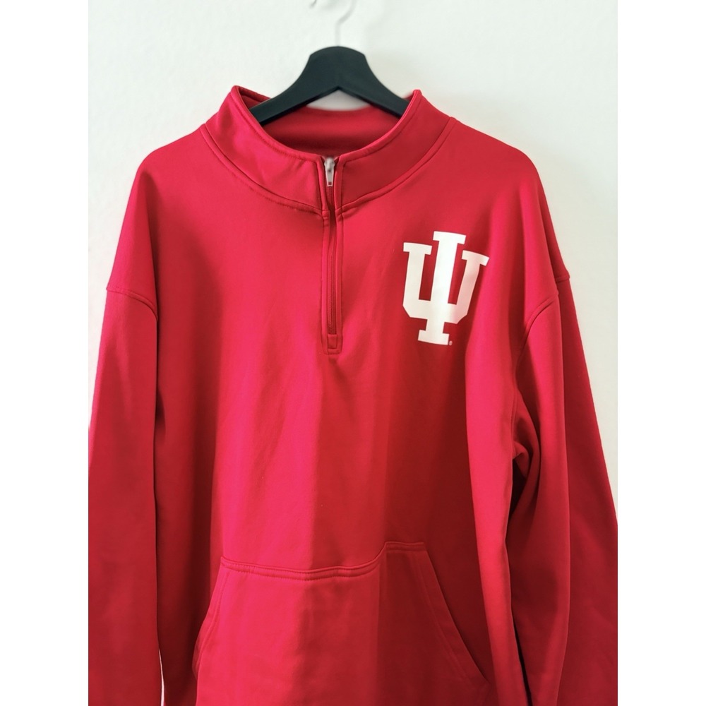 Knights Apparel Indiana Hoosiers 1/4 Zip Pullover Jacket Red Men's XL